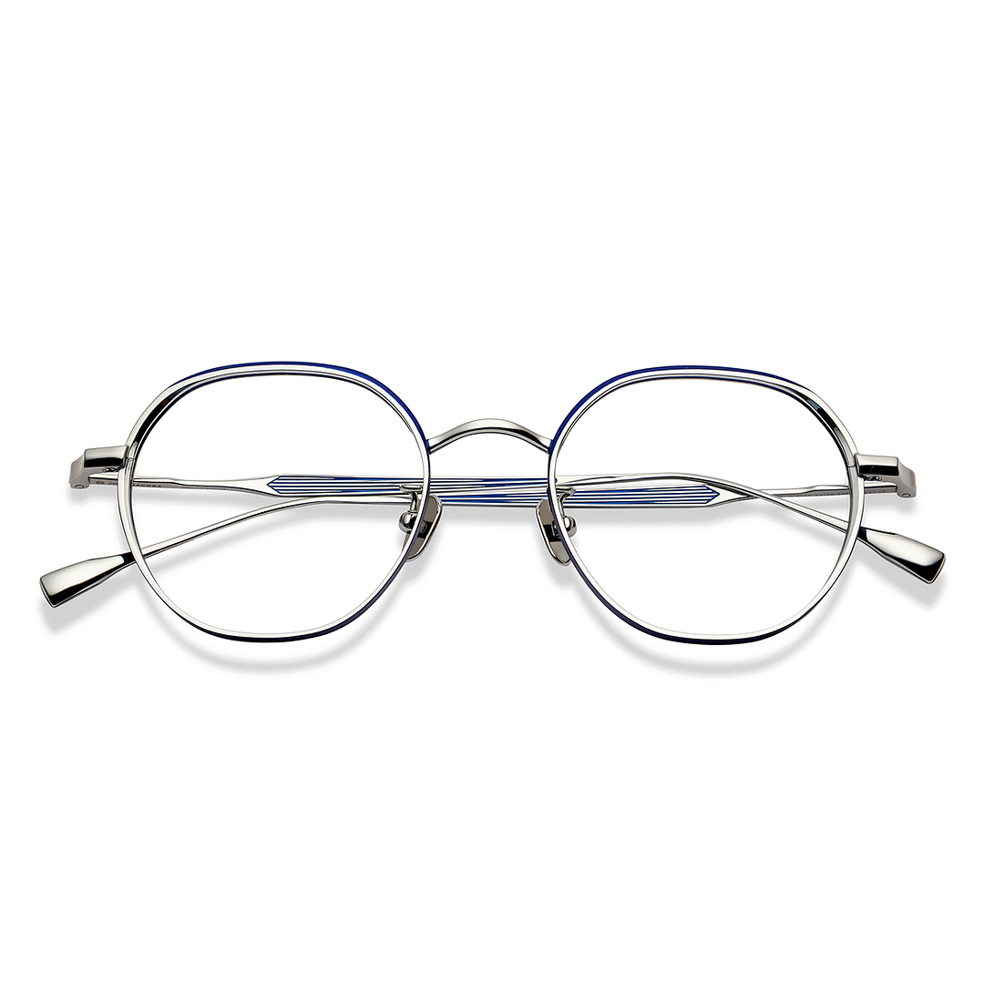 John Jacobs Silver Full Rim Geometric left side