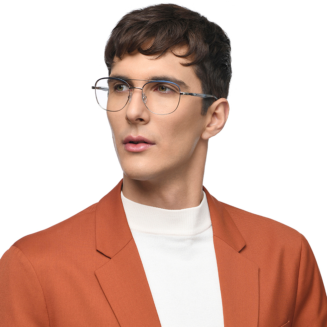 John Jacobs Online Silver Full Rim Square right side