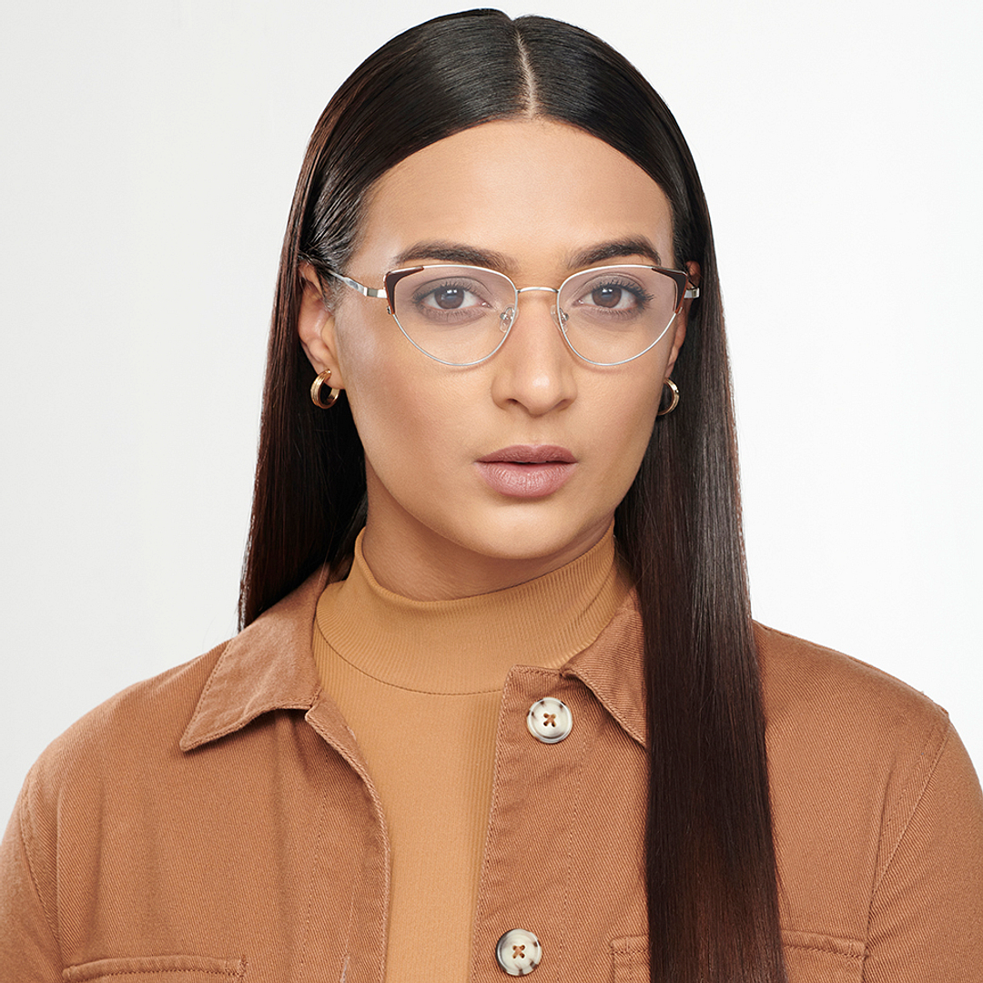 John Jacobs Silver Full Rim Cat Eye left side