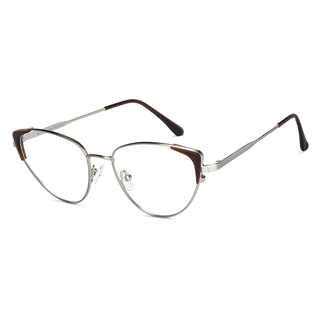 John Jacobs Silver Full Rim Cat Eye left side