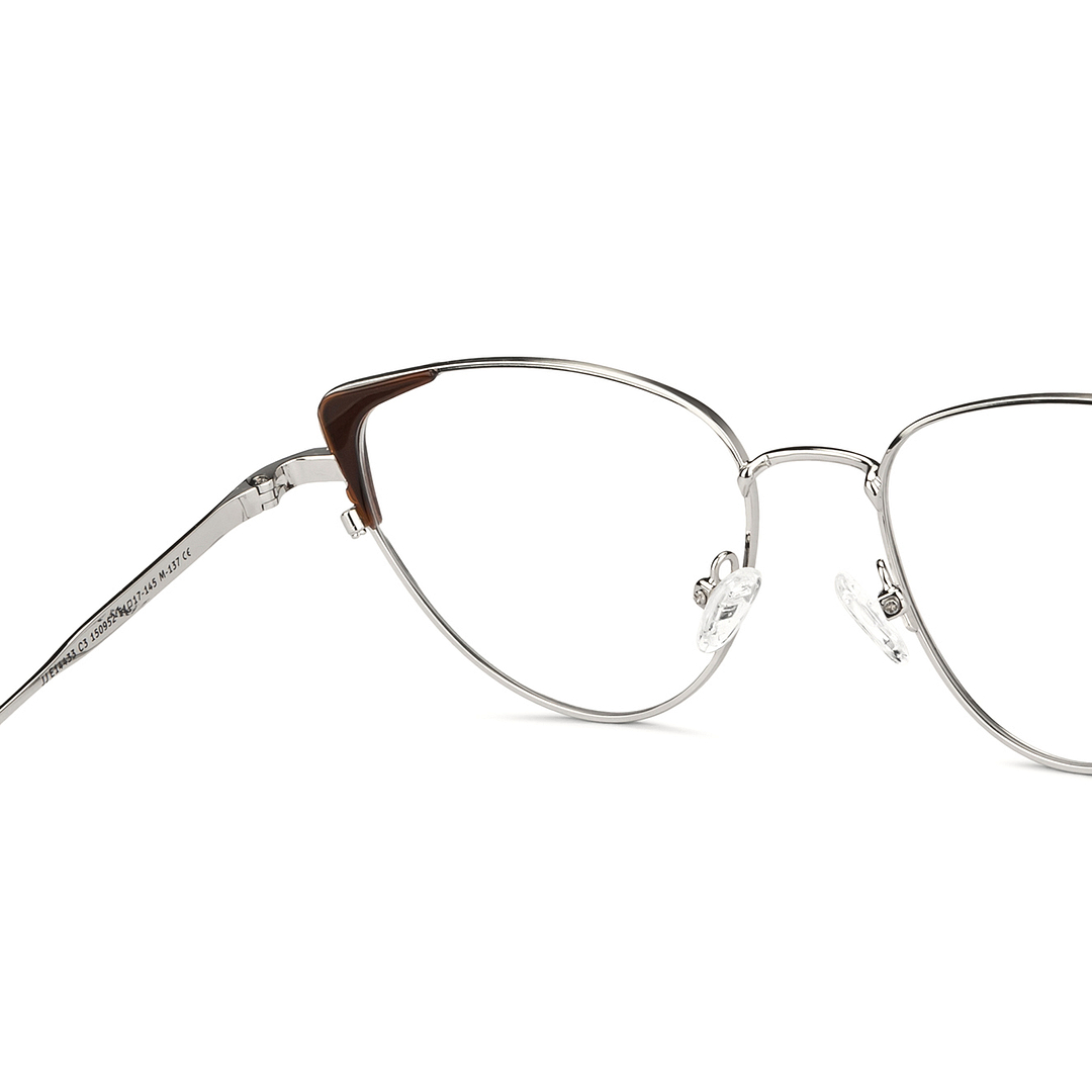John Jacobs Silver Full Rim Cat Eye right side
