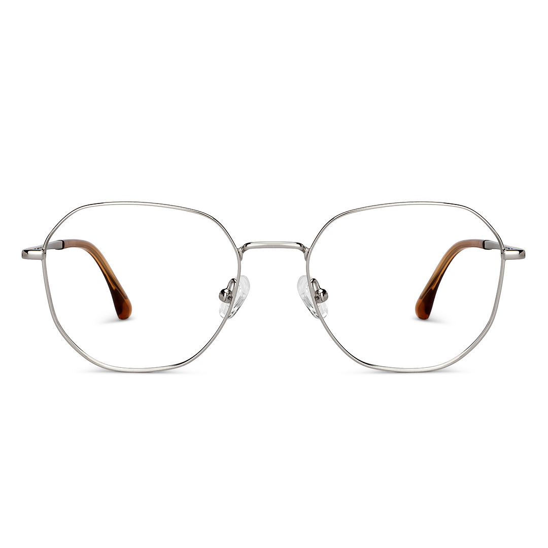 John Jacobs Online Silver Full Rim Geometric left side