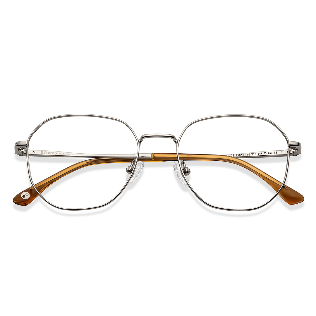John Jacobs Online Silver Full Rim Geometric left side