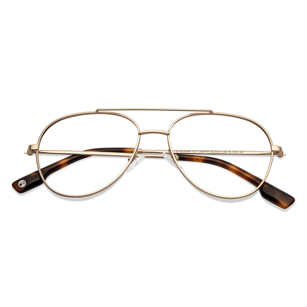 John Jacobs Online Gold Full Rim Aviator left side