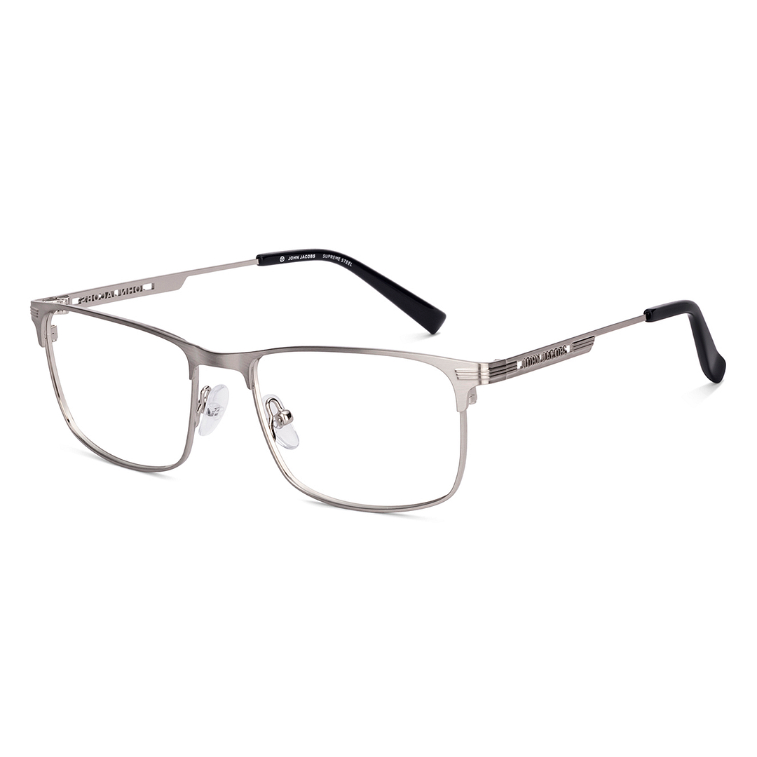 John Jacobs Silver Full Rim Rectangle right side