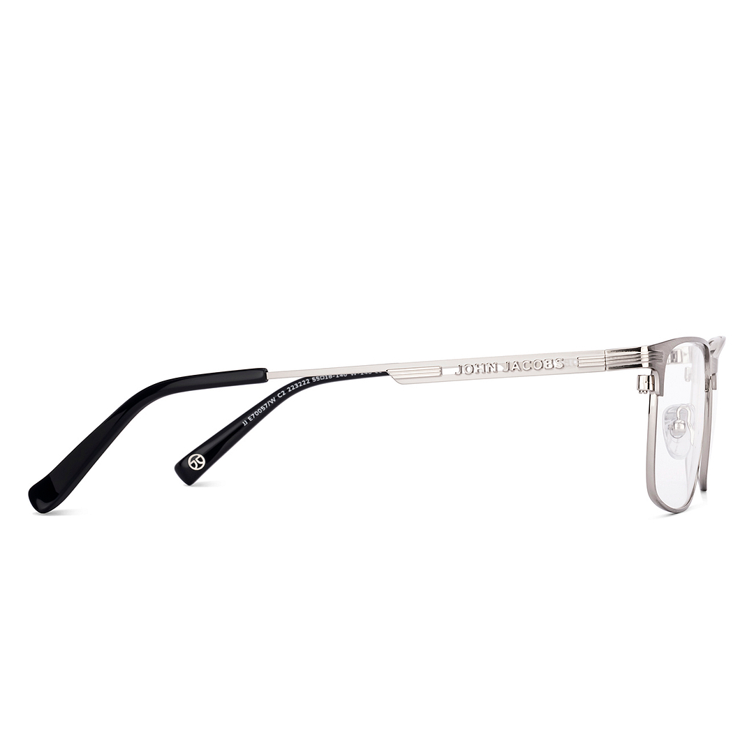 John Jacobs Silver Full Rim Rectangle left side