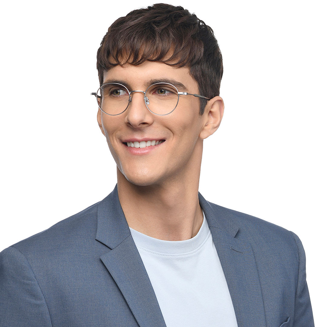 John Jacobs Silver Full Rim Round left side