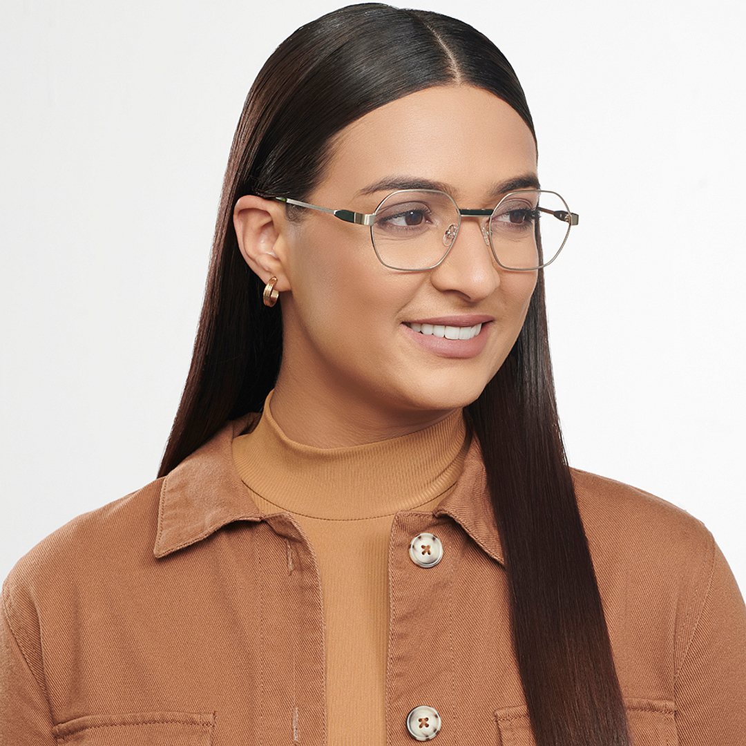 John Jacobs Online Silver Full Rim Geometric left side