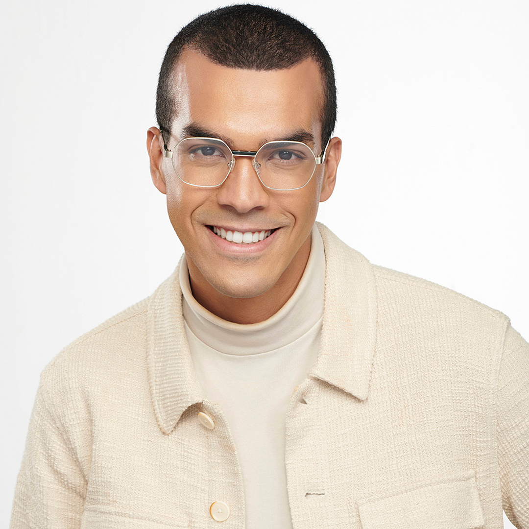 John Jacobs Online Silver Full Rim Geometric right side