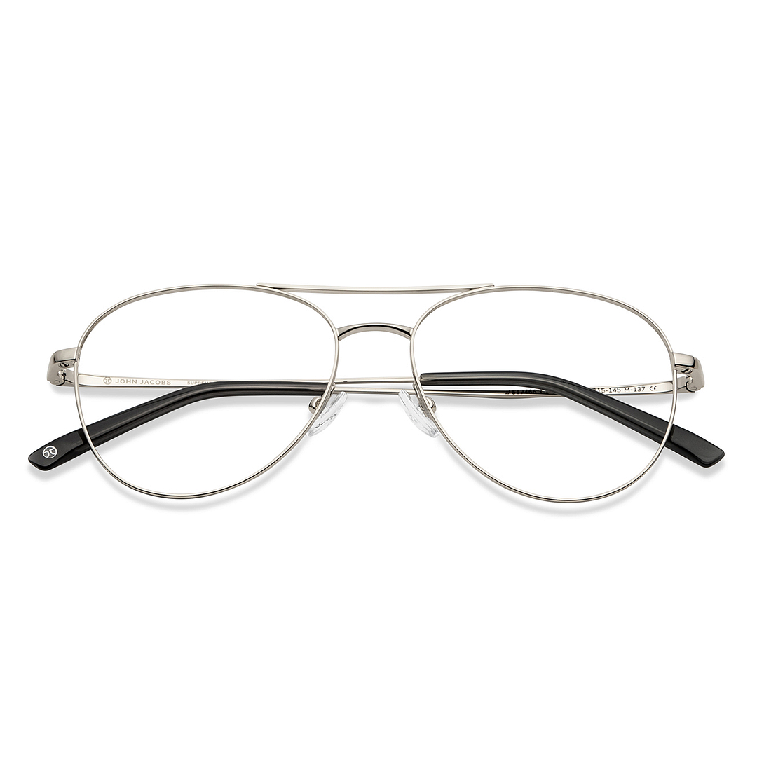 John Jacobs Online Silver Full Rim Aviator left side