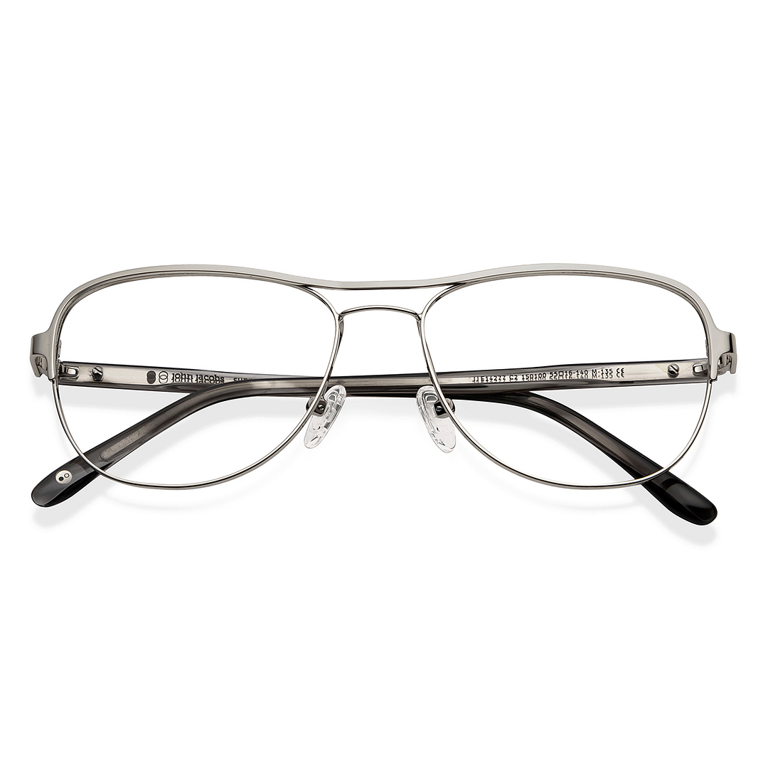 John Jacobs Online Silver Full Rim Aviator left side