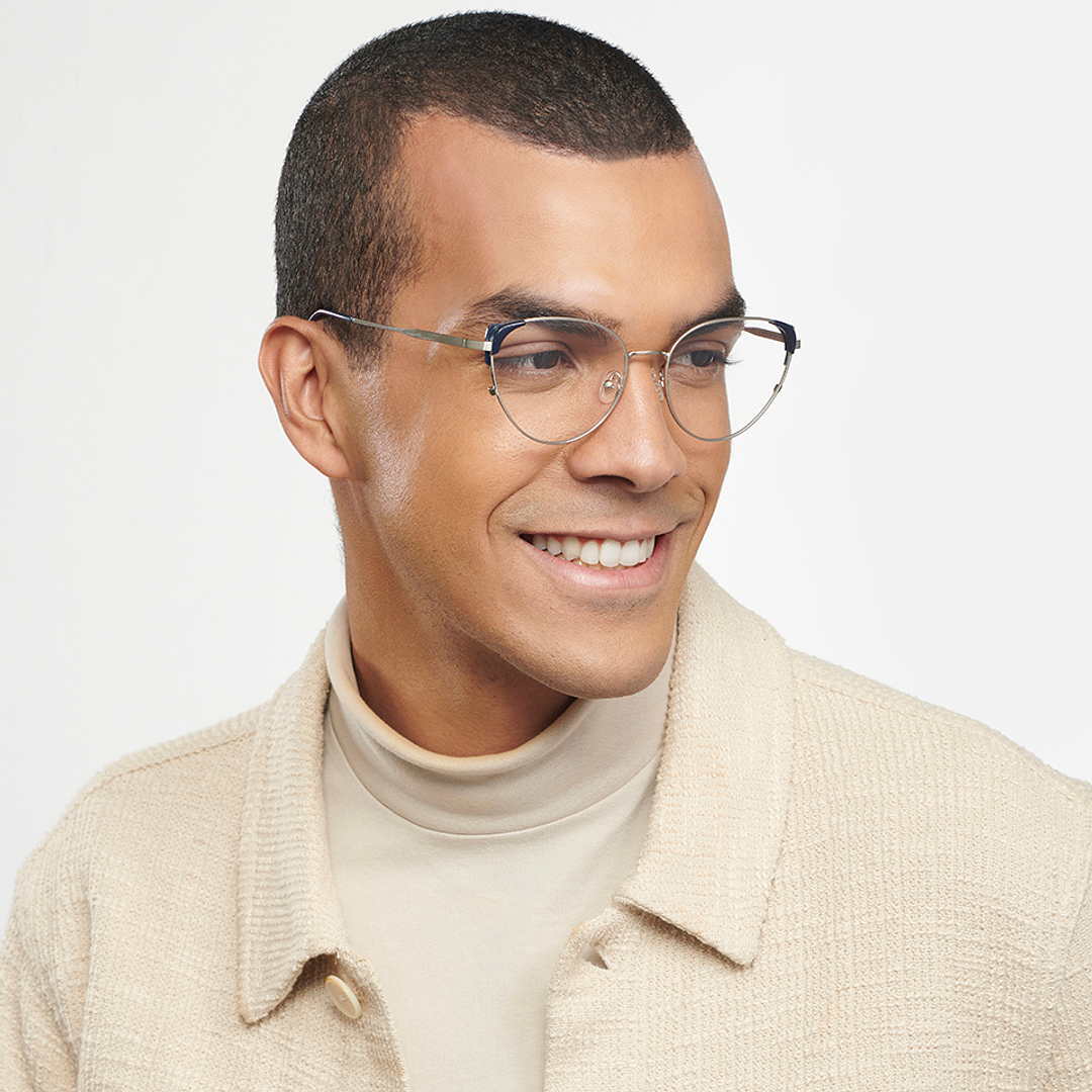 John Jacobs Silver Full Rim Cat Eye right side