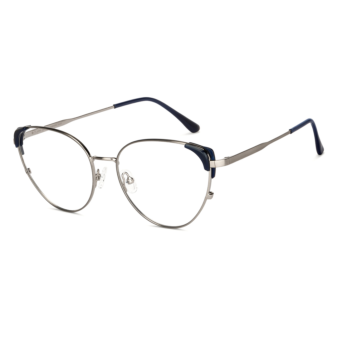 John Jacobs Silver Full Rim Cat Eye left side