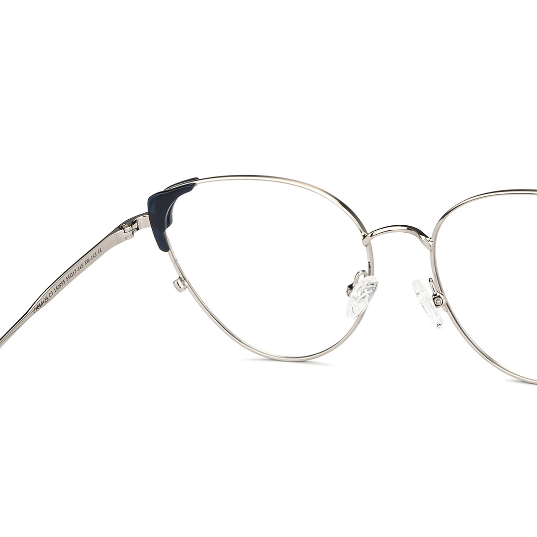 John Jacobs Silver Full Rim Cat Eye left side