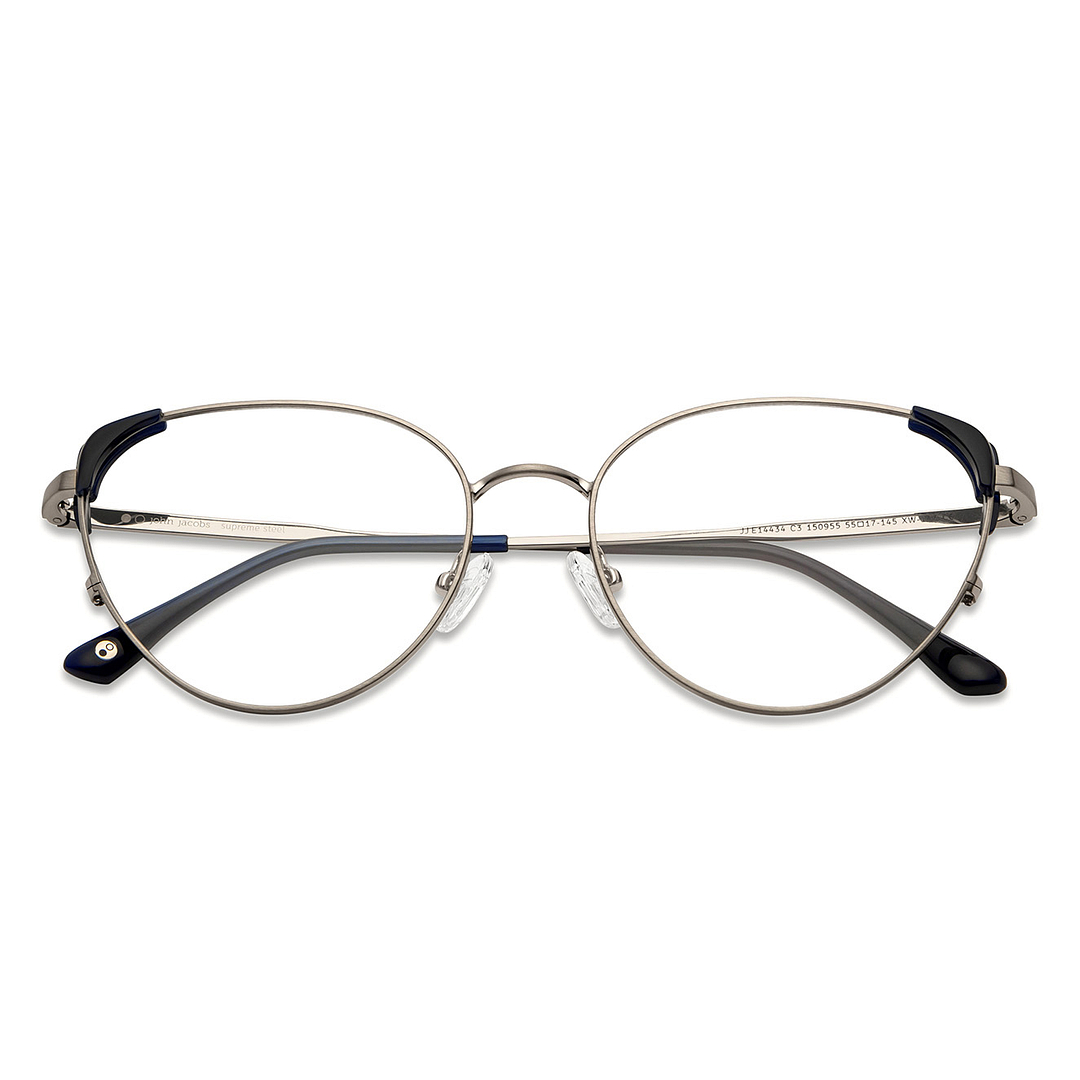 John Jacobs Silver Full Rim Cat Eye left side