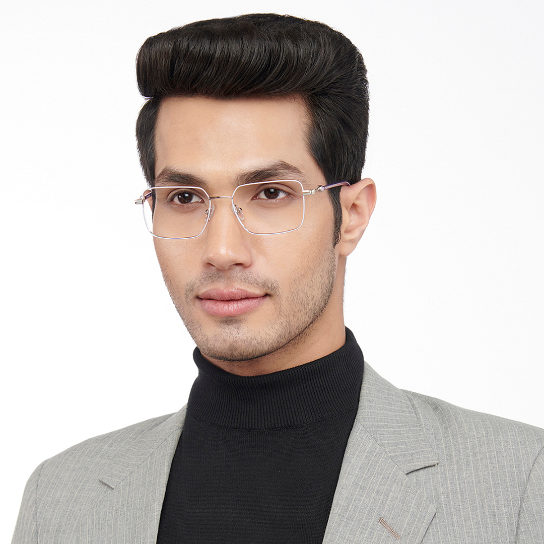 John Jacobs Online Silver Full Rim Square left side