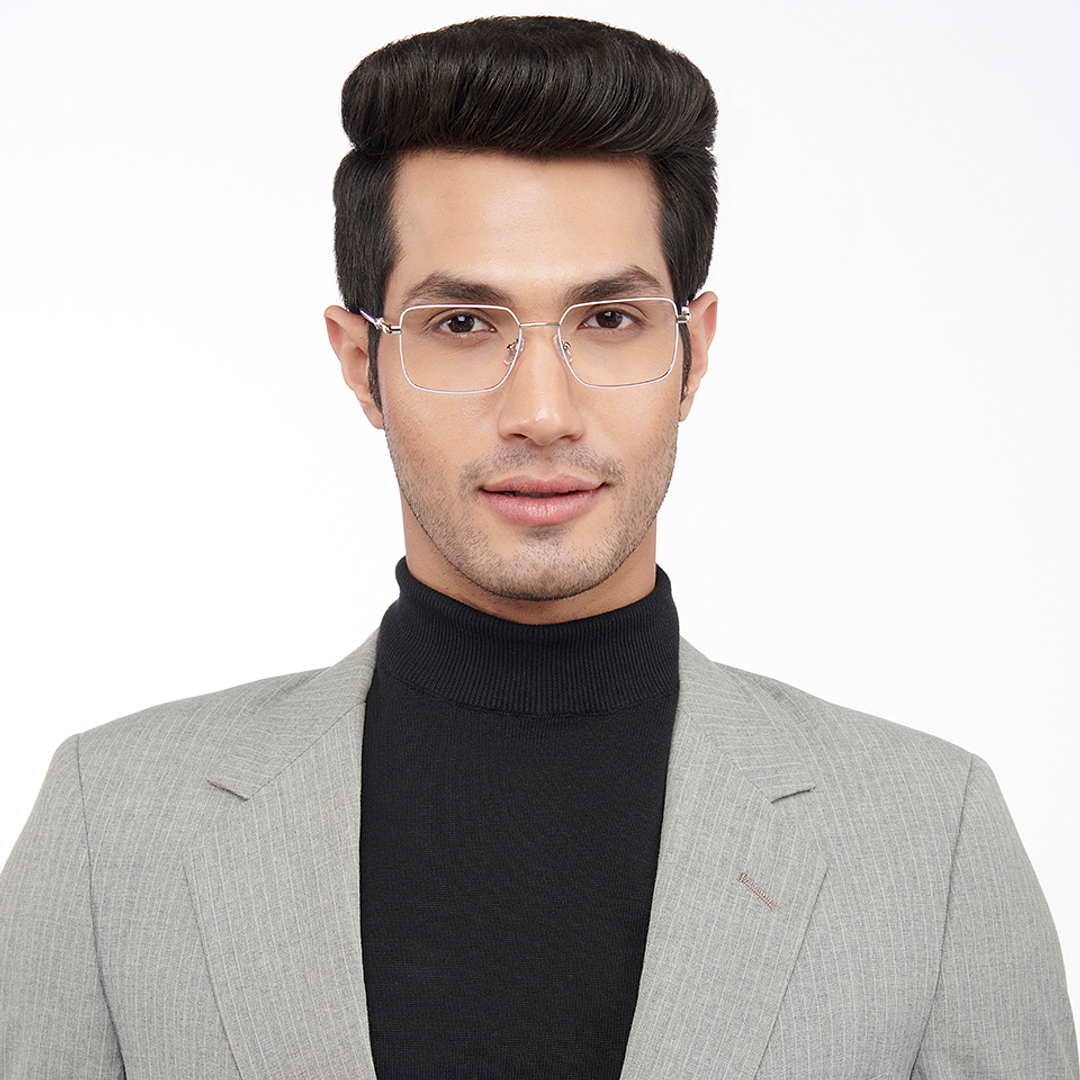 John Jacobs Online Silver Full Rim Square right side