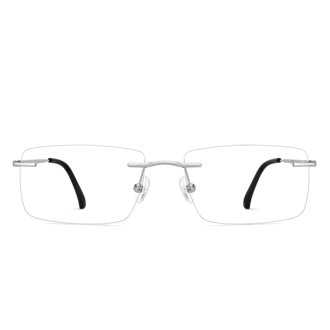 John Jacobs Silver Rimless Rectangle right side