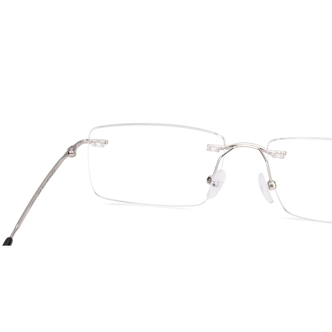 John Jacobs Silver Rimless Rectangle right side