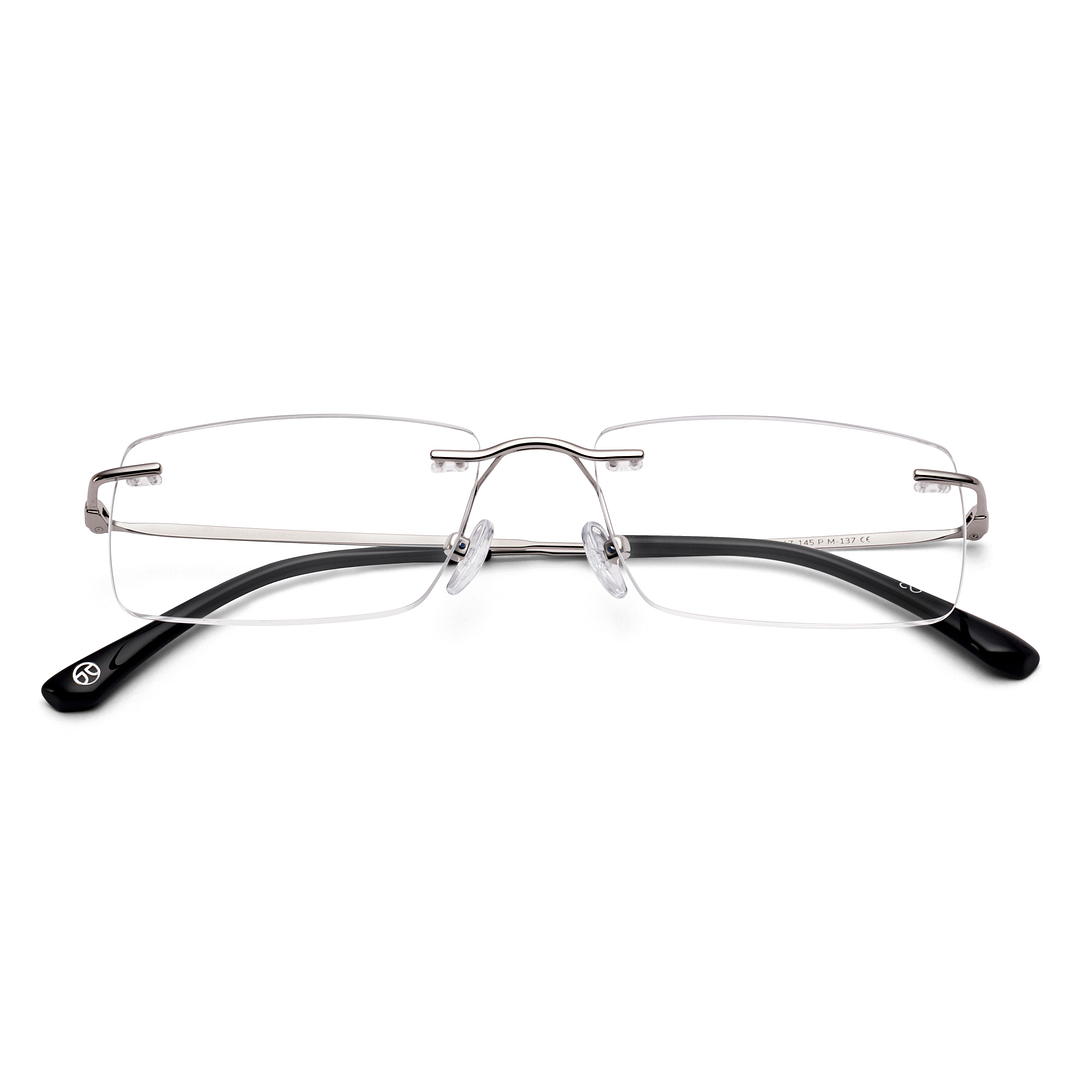 John Jacobs Silver Rimless Rectangle left side