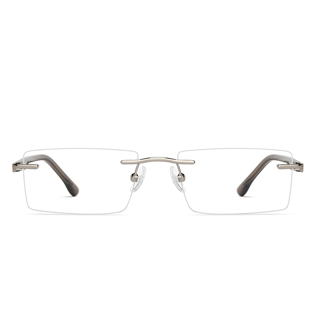 John Jacobs Silver Rimless Rectangle right side