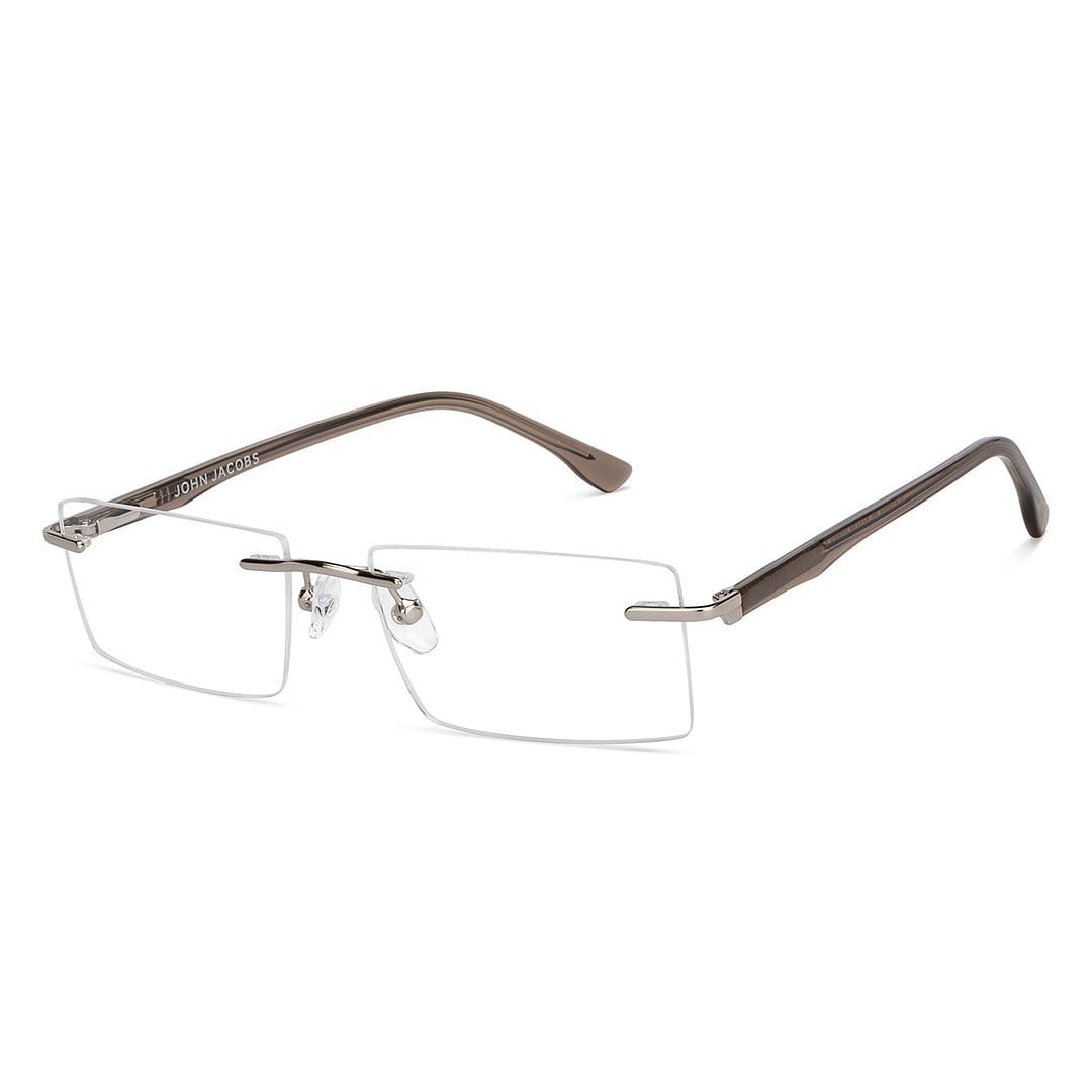 John Jacobs Silver Rimless Rectangle right side