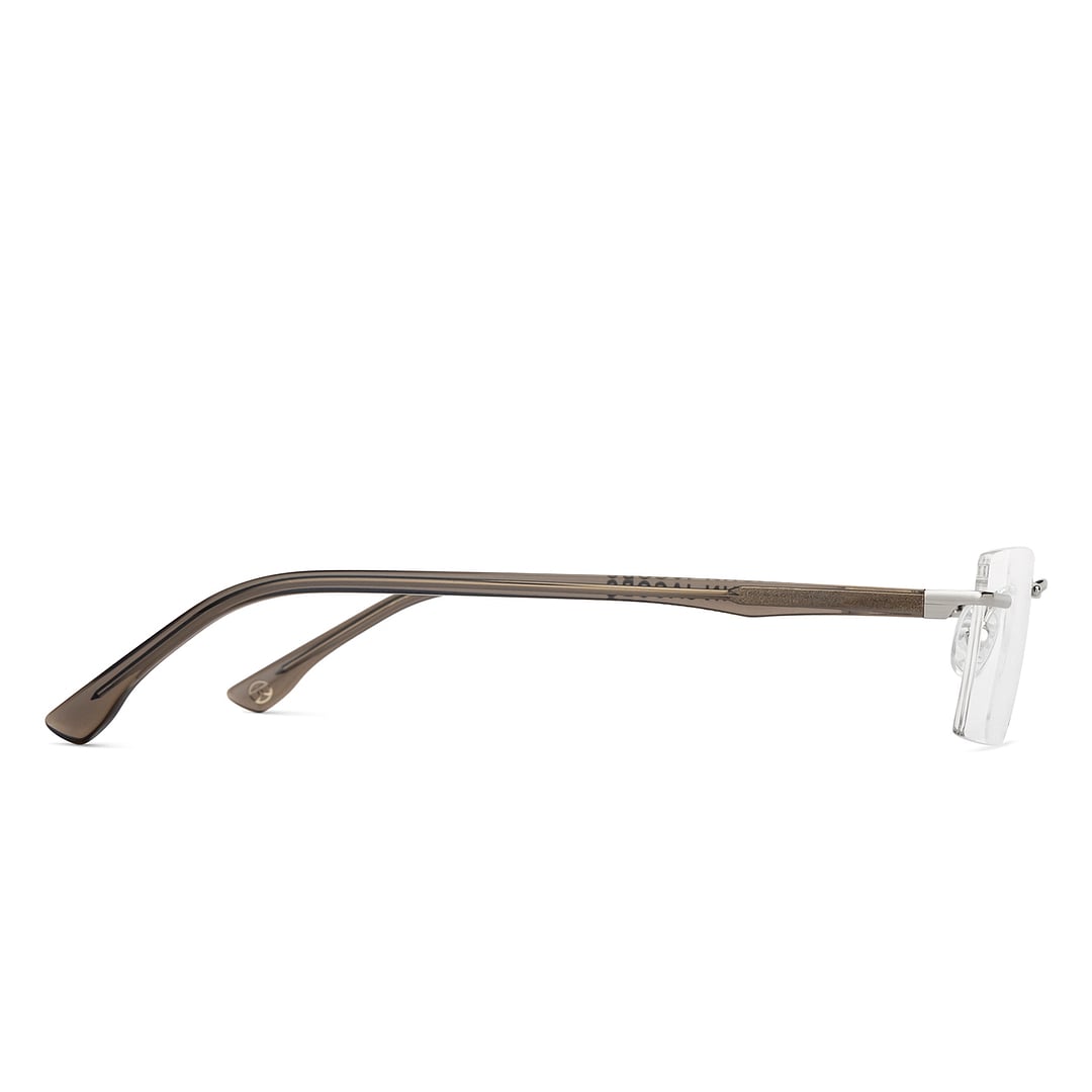 John Jacobs Silver Rimless Rectangle left side