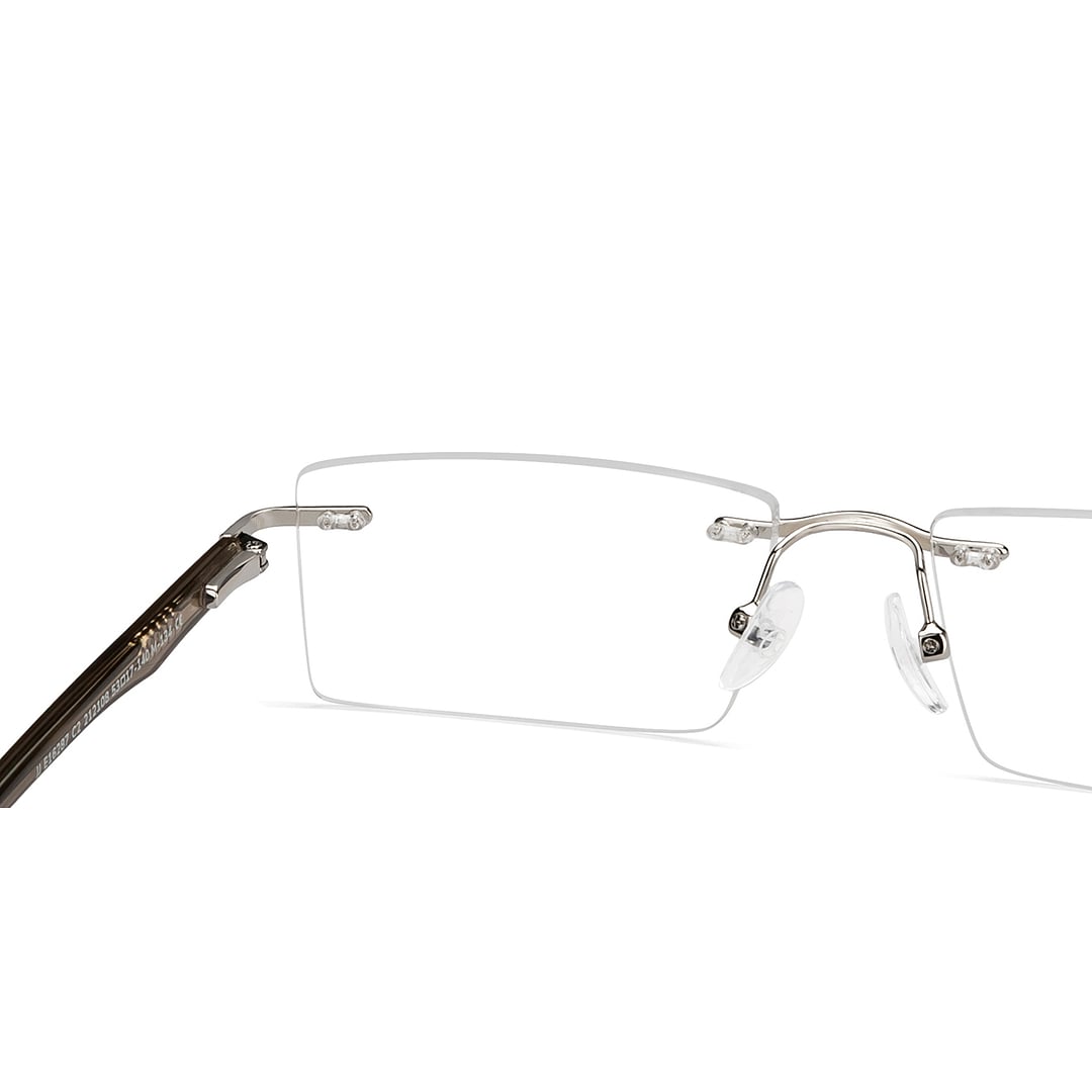 John Jacobs Silver Rimless Rectangle right side
