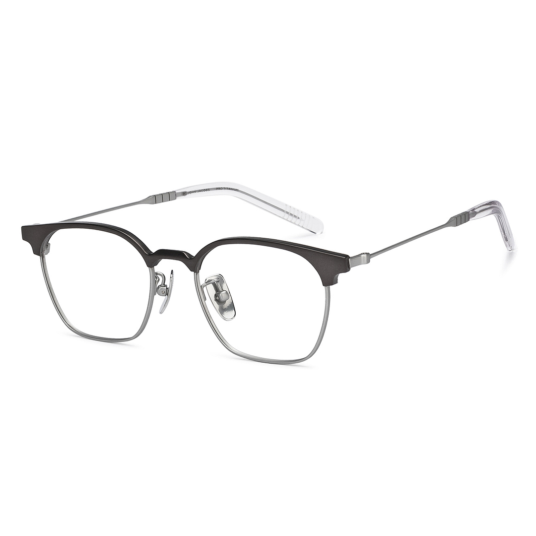 John Jacobs Silver Full Rim Rectangle right side