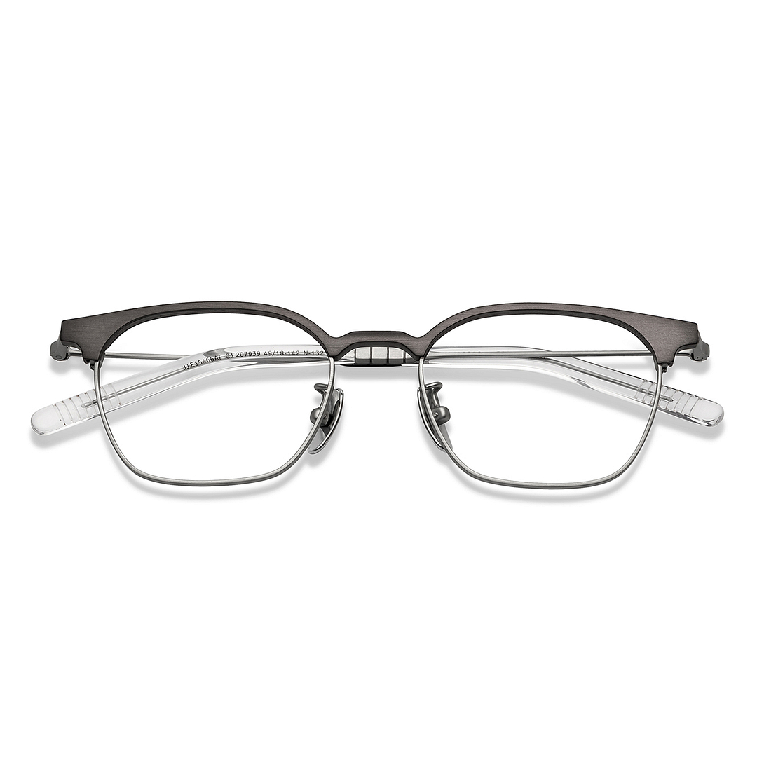 John Jacobs Silver Full Rim Rectangle left side