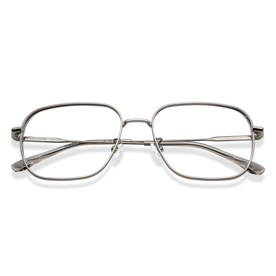 John Jacobs Silver Full Rim Square right side