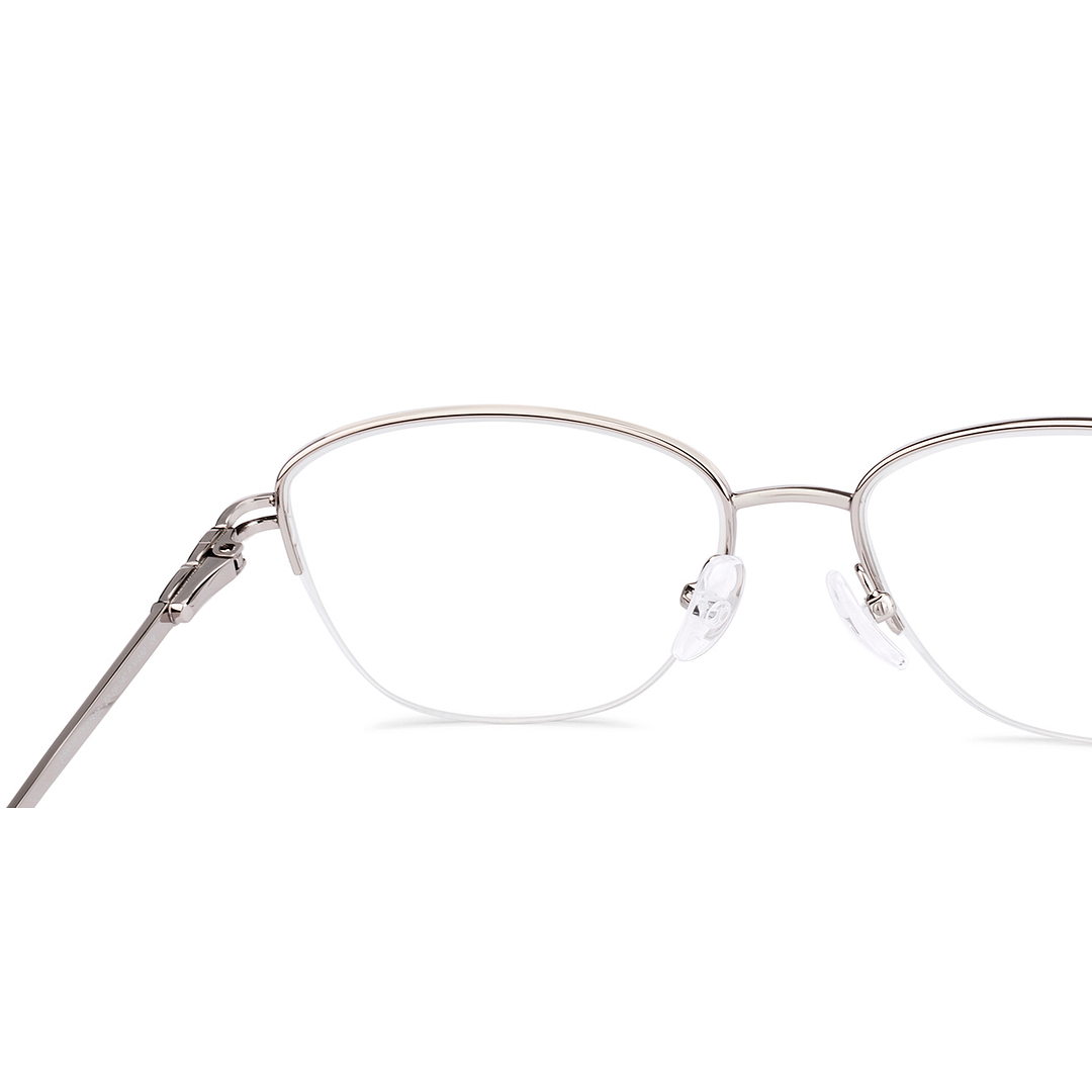 John Jacobs Silver Half Rim Cat Eye right side