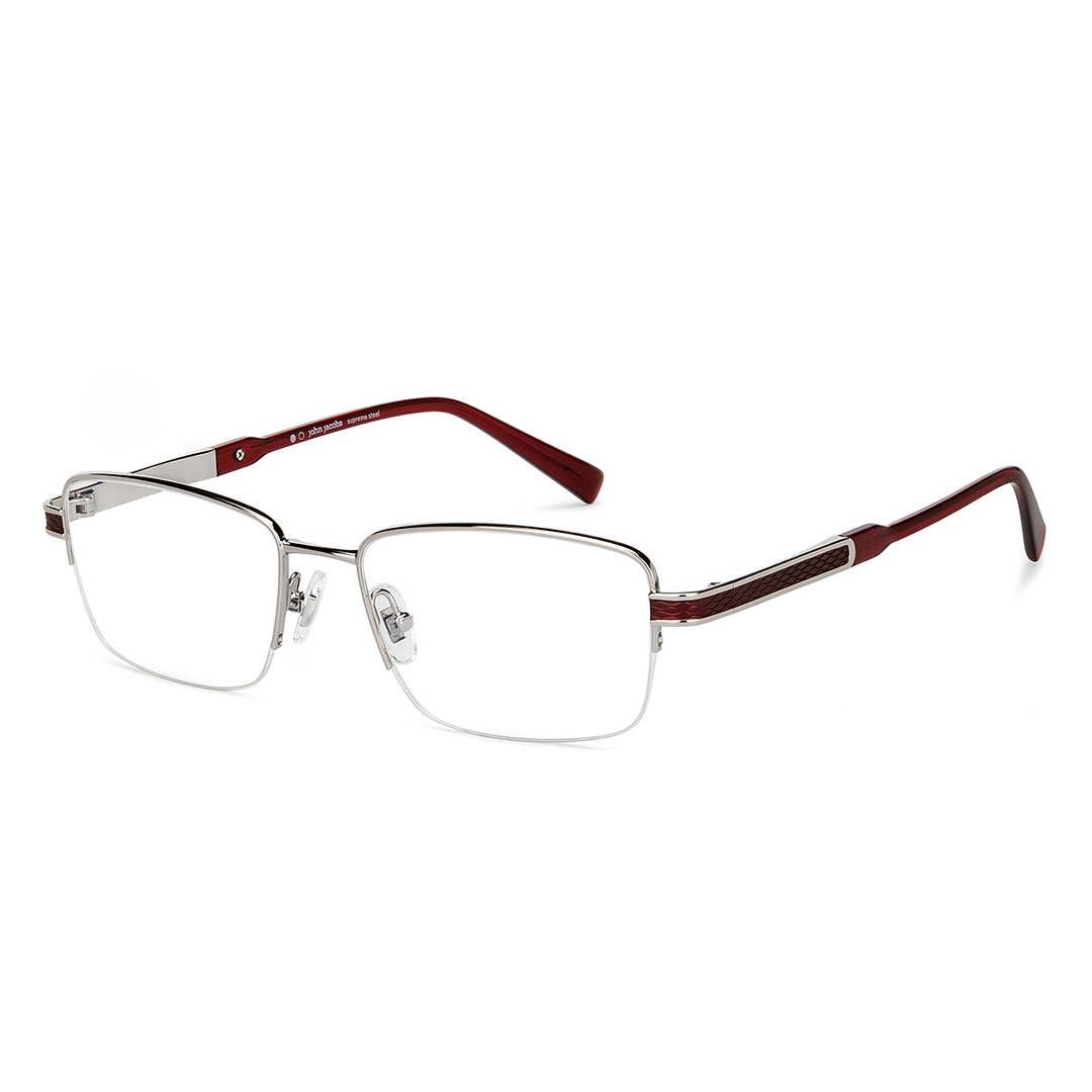 John Jacobs Online Silver Half Rim Rectangle right side