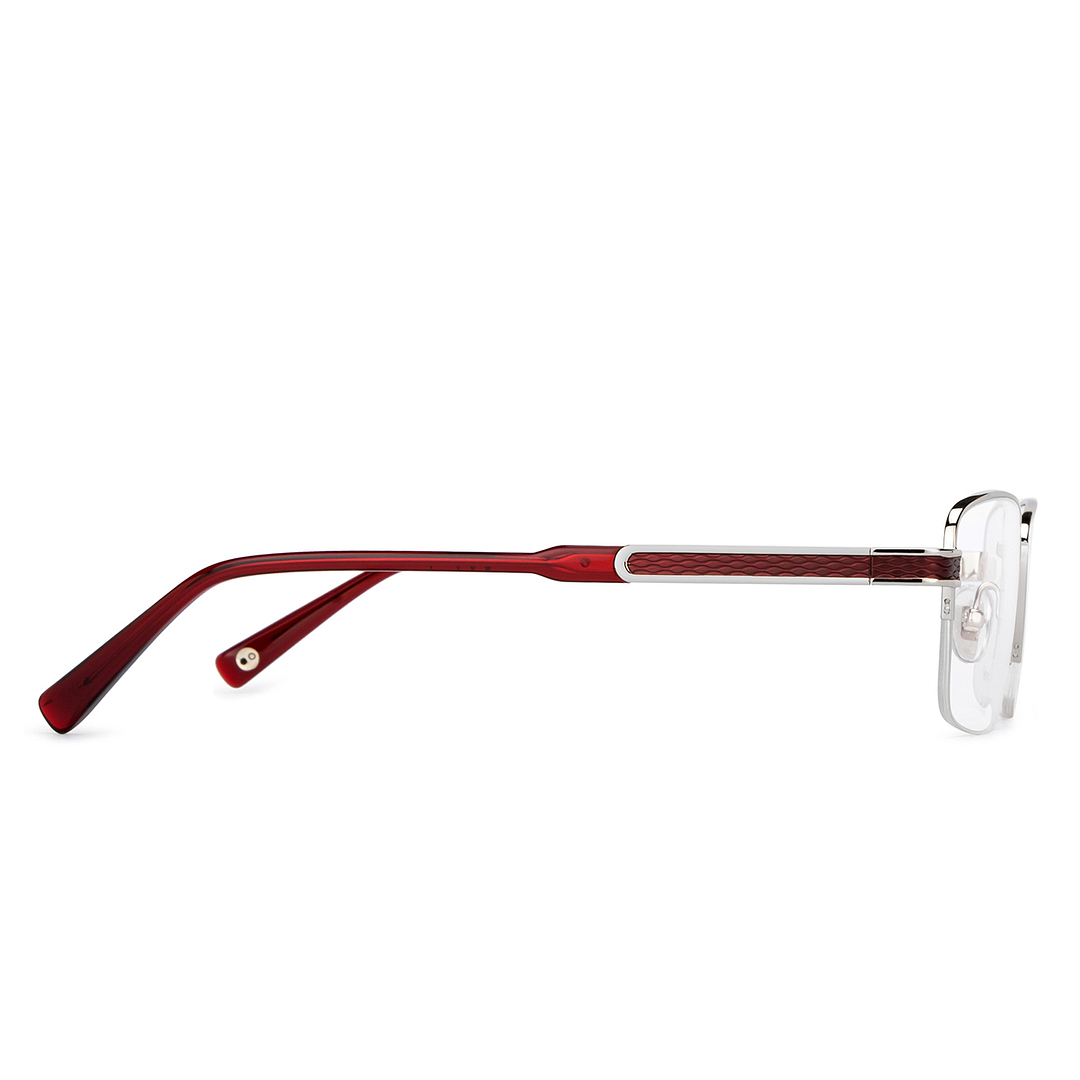 John Jacobs Online Silver Half Rim Rectangle left side