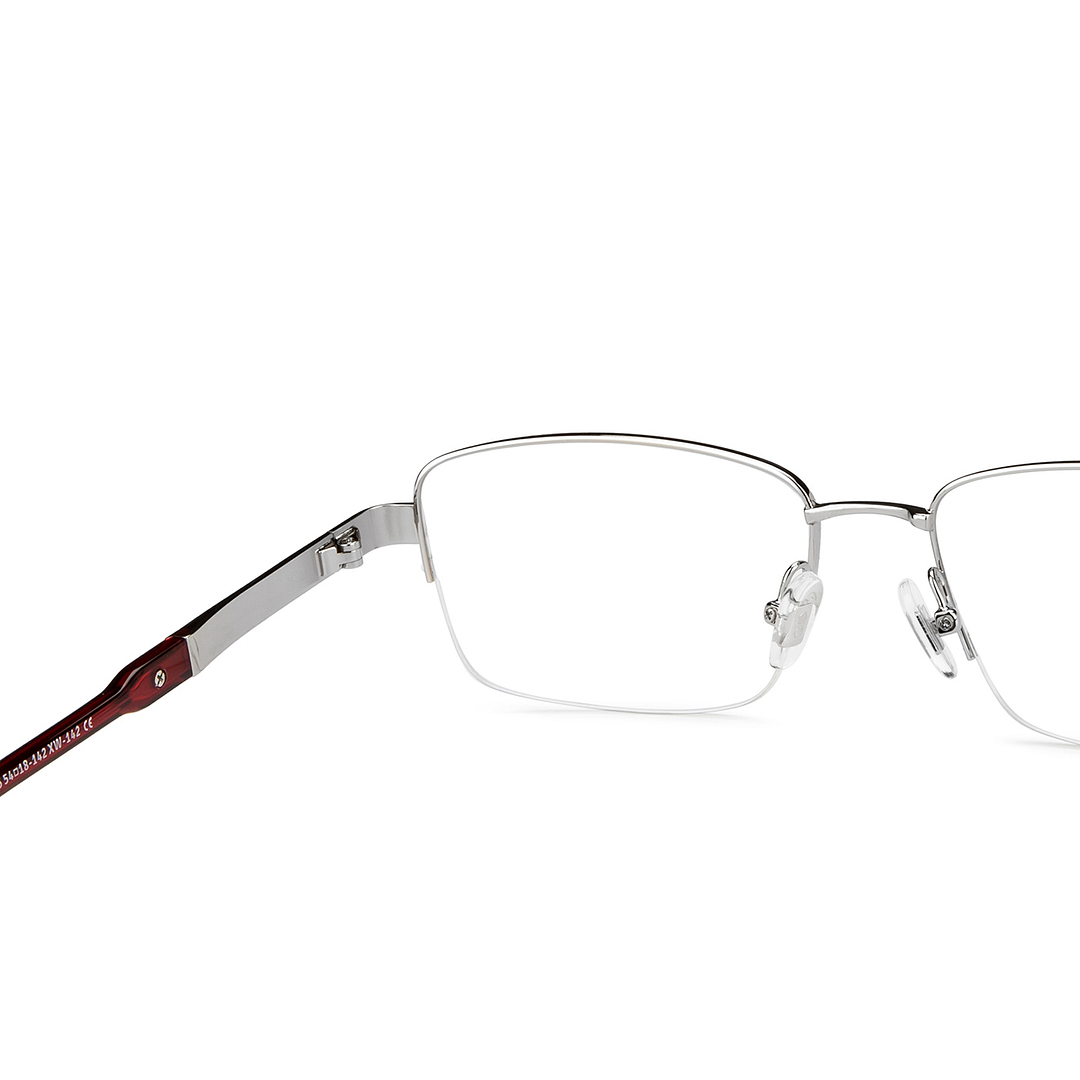 John Jacobs Online Silver Half Rim Rectangle right side