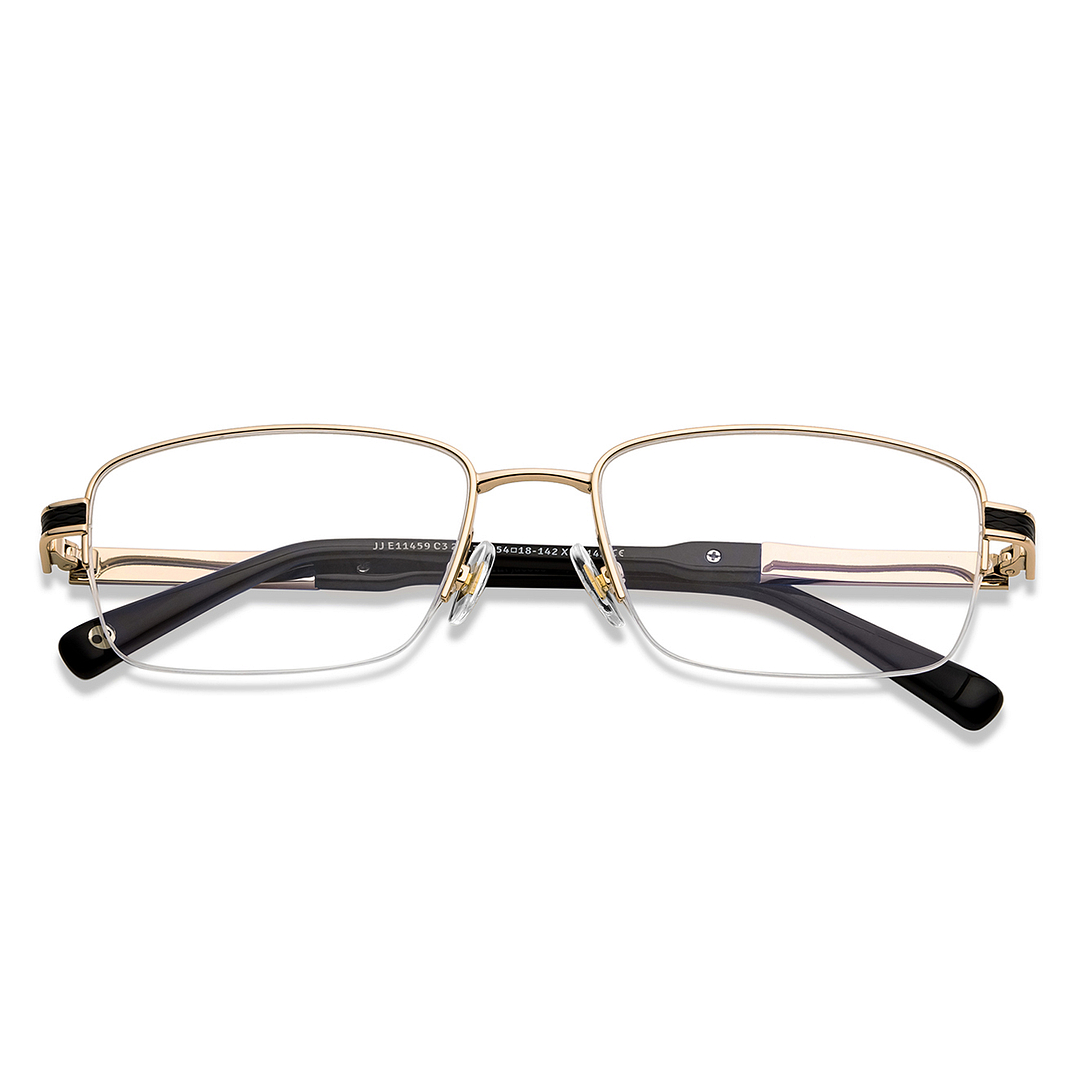 John Jacobs Online Gold Half Rim Rectangle left side