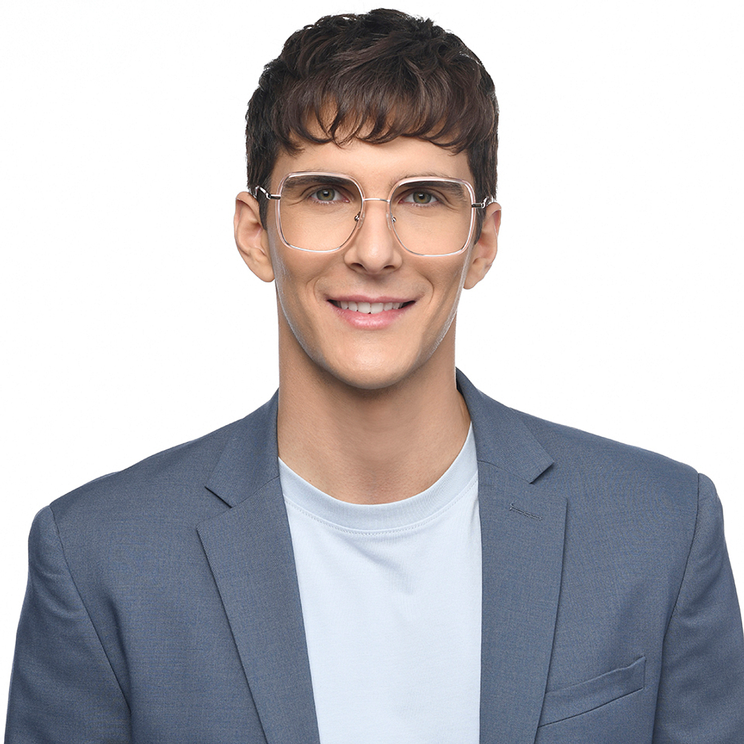 John Jacobs Online Silver Full Rim Square left side