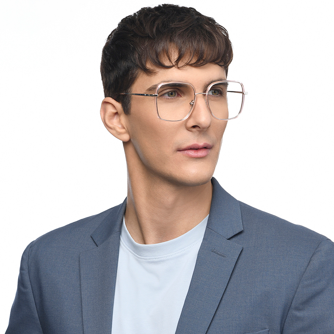 John Jacobs Online Silver Full Rim Square right side