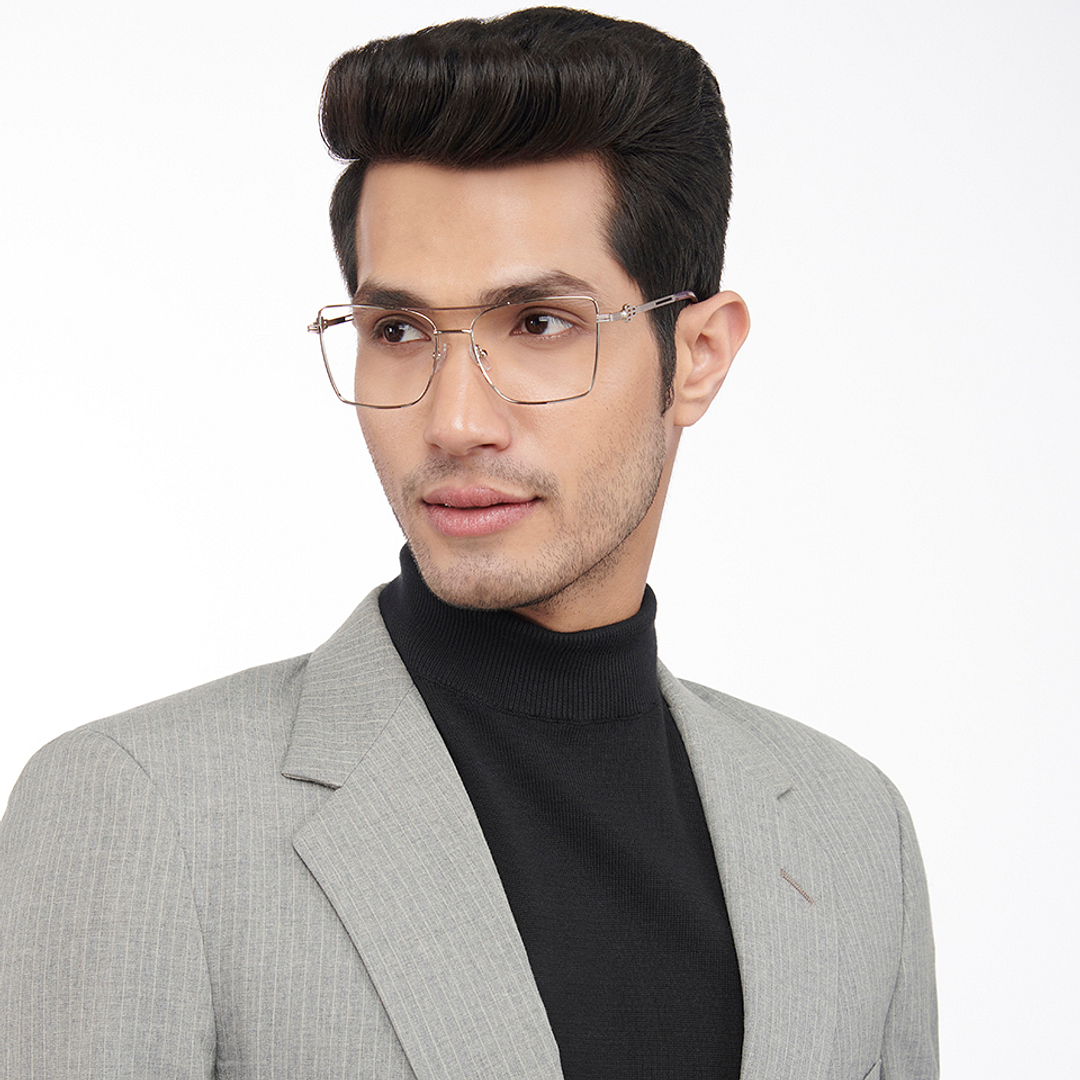 John Jacobs Online Silver Full Rim Square left side