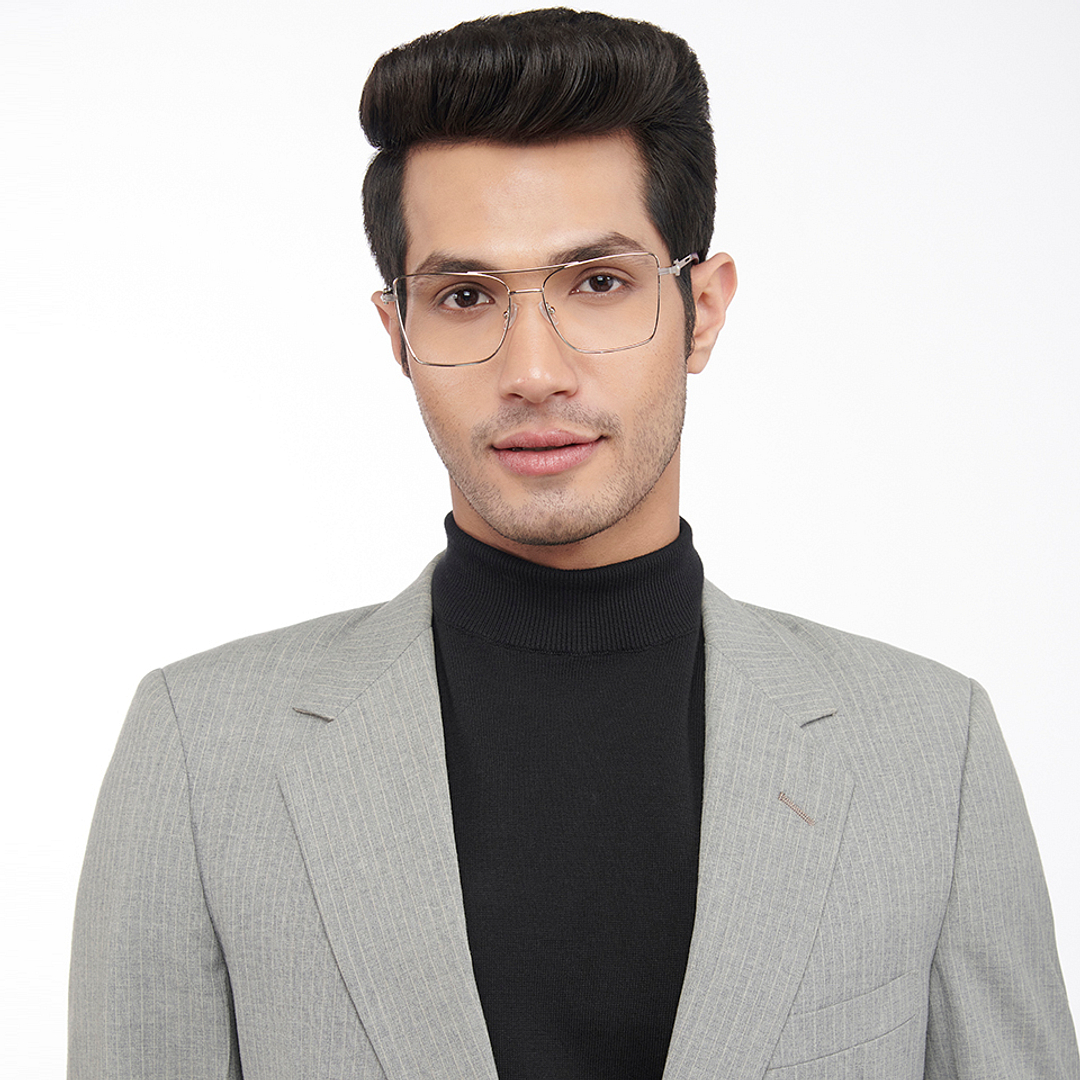 John Jacobs Online Silver Full Rim Square right side