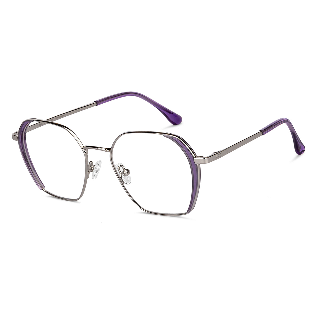 John Jacobs Silver Full Rim Geometric right side