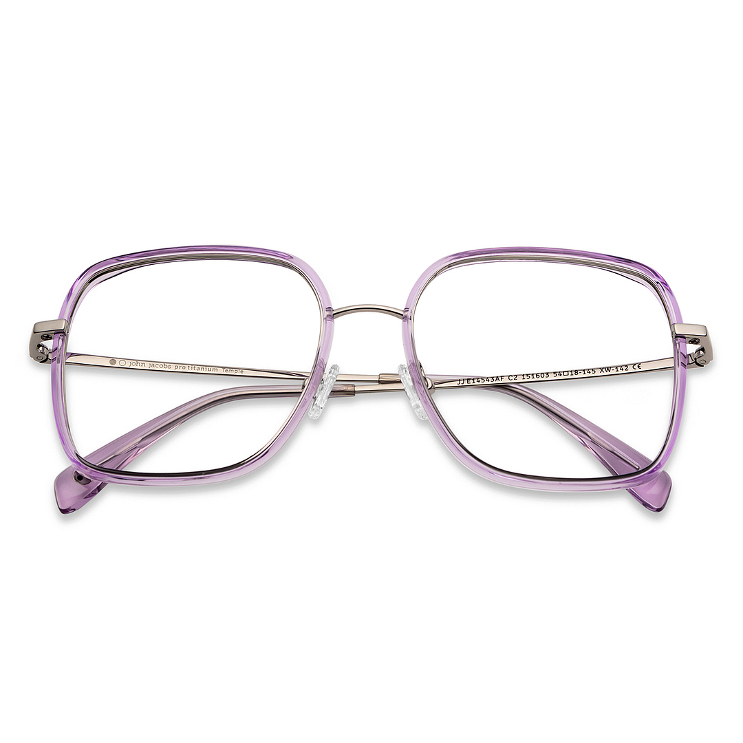 John Jacobs Silver Full Rim Square left side