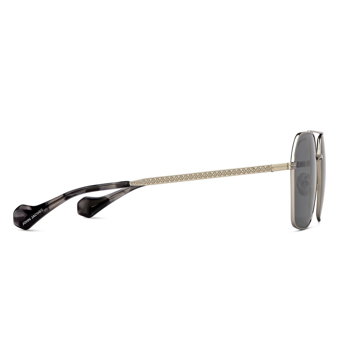 John Jacobs Silver Full Rim Square left side