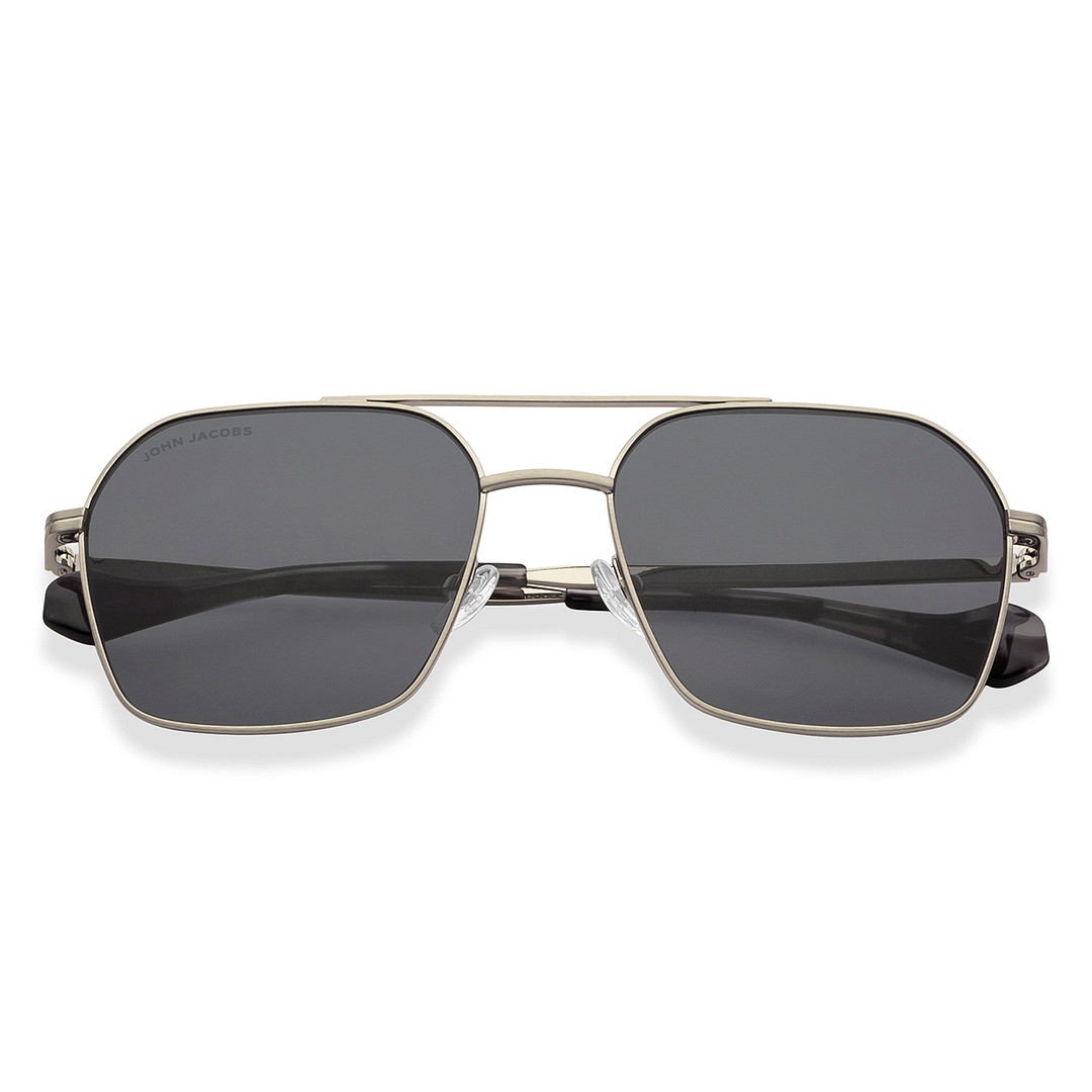 John Jacobs Silver Full Rim Square left side