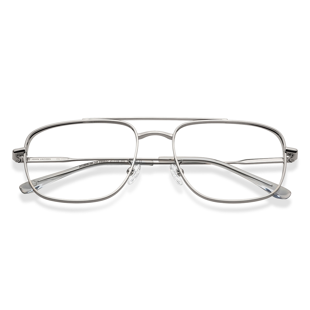 John Jacobs Silver Full Rim Aviator right side