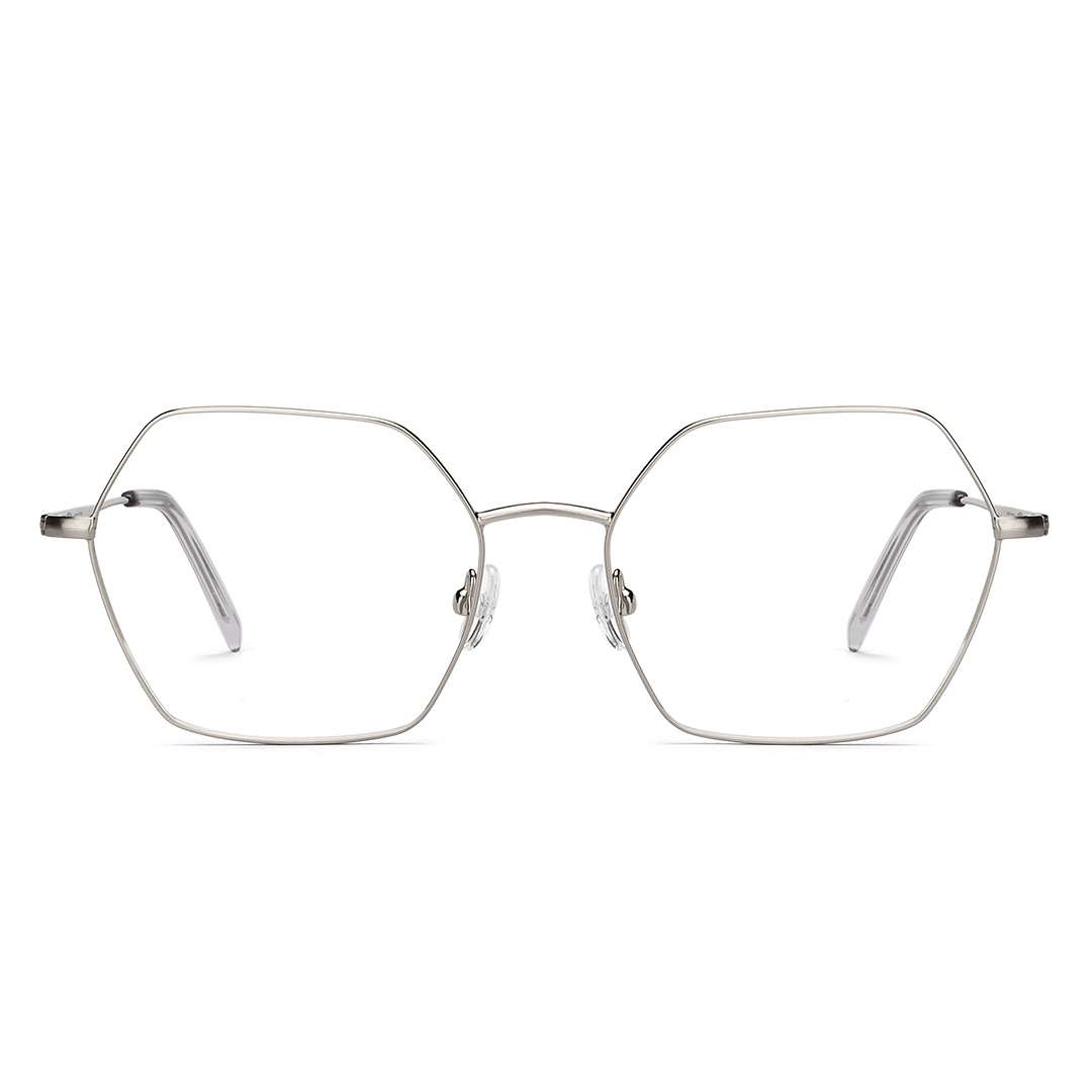 John Jacobs Online Gunmetal Full Rim Geometric left side
