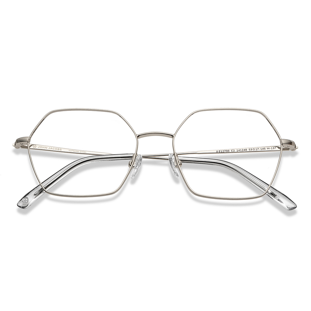 John Jacobs Online Gunmetal Full Rim Geometric left side