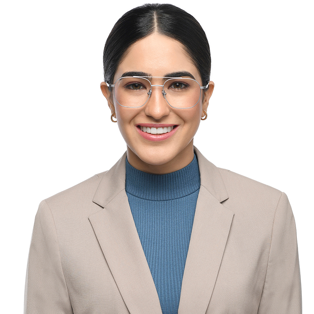 John Jacobs Online Silver Full Rim Aviator right side