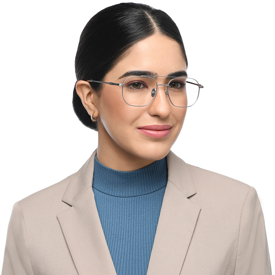 John Jacobs Online Silver Full Rim Aviator left side