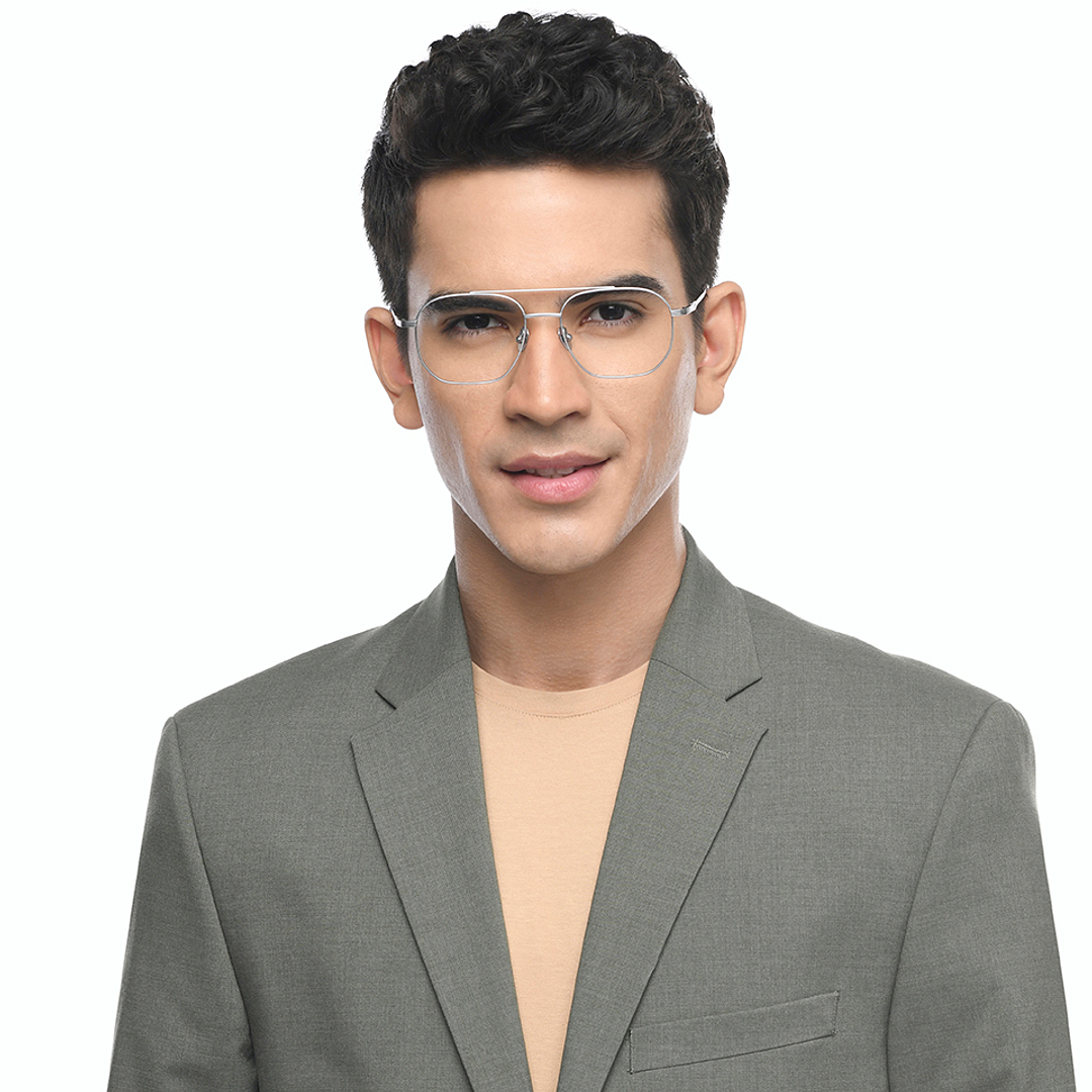 John Jacobs Online Silver Full Rim Aviator right side